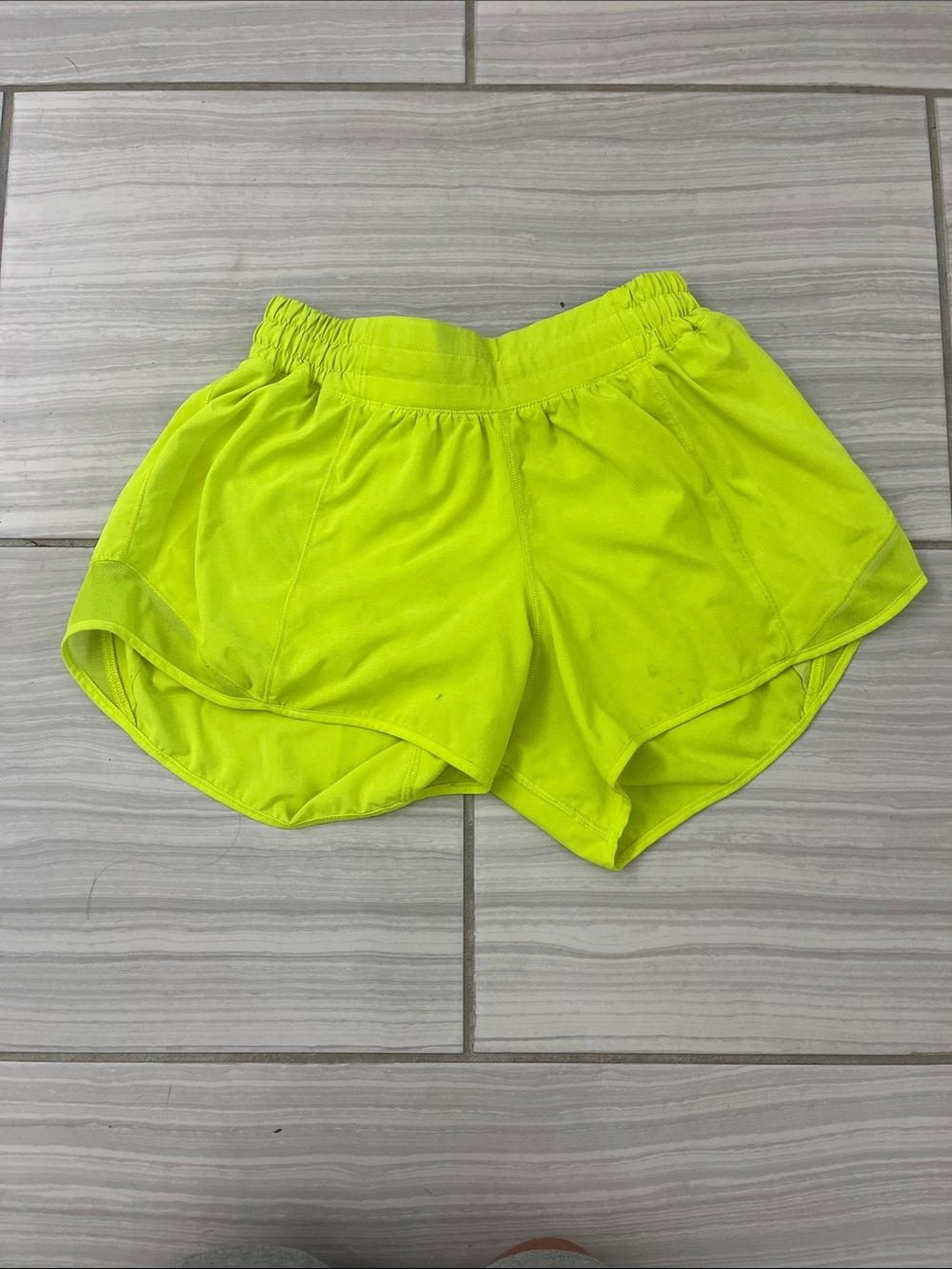 lululemon athletica Neon Yellow Athletic Running Shorts